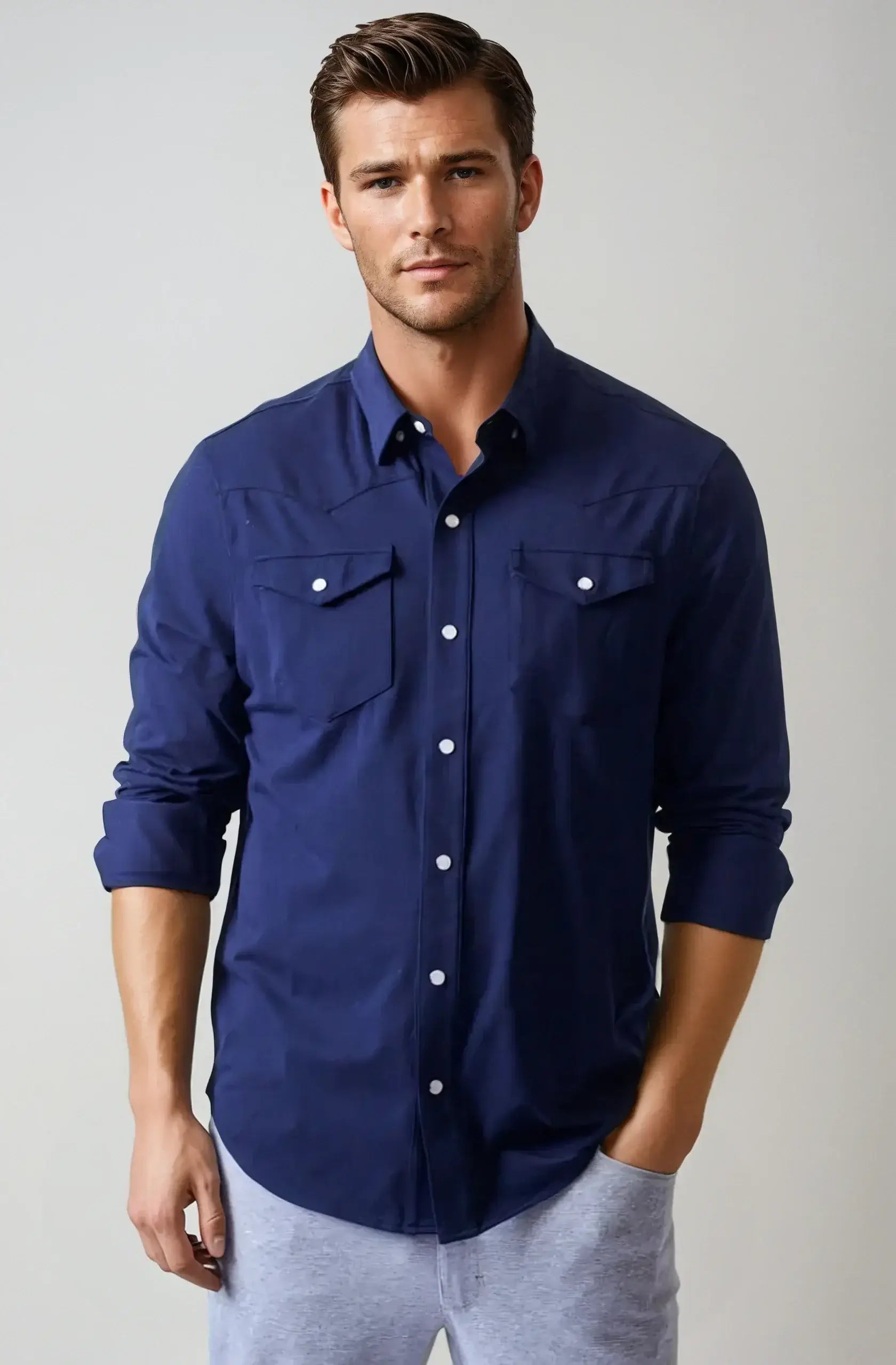 Buki’s Cinqo Western Tech Shirt 2-Pack - Navy/White - Buki - Flyclothing LLC