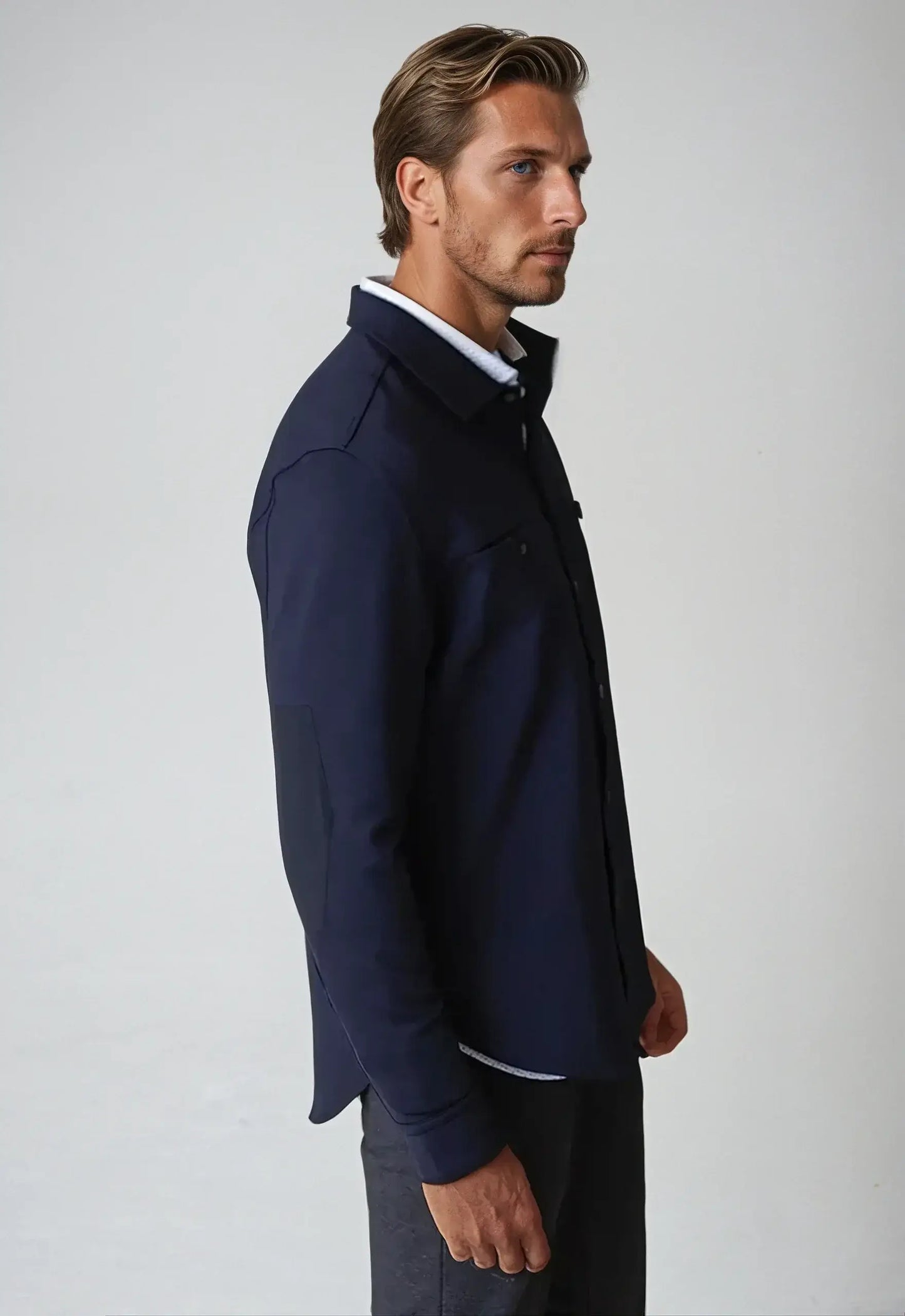 City CPO Shirt Jacket - Navy - Buki - Flyclothing LLC