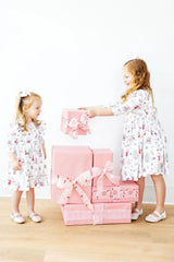 Clara's Christmas 3/4 Sleeve Ruffle Twirl Dress - Mila & Rose ® - Flyclothing LLC