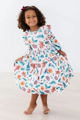 Classic Christmas 3/4 Sleeve Ruffle Twirl Dress - Mila & Rose ® - Flyclothing LLC
