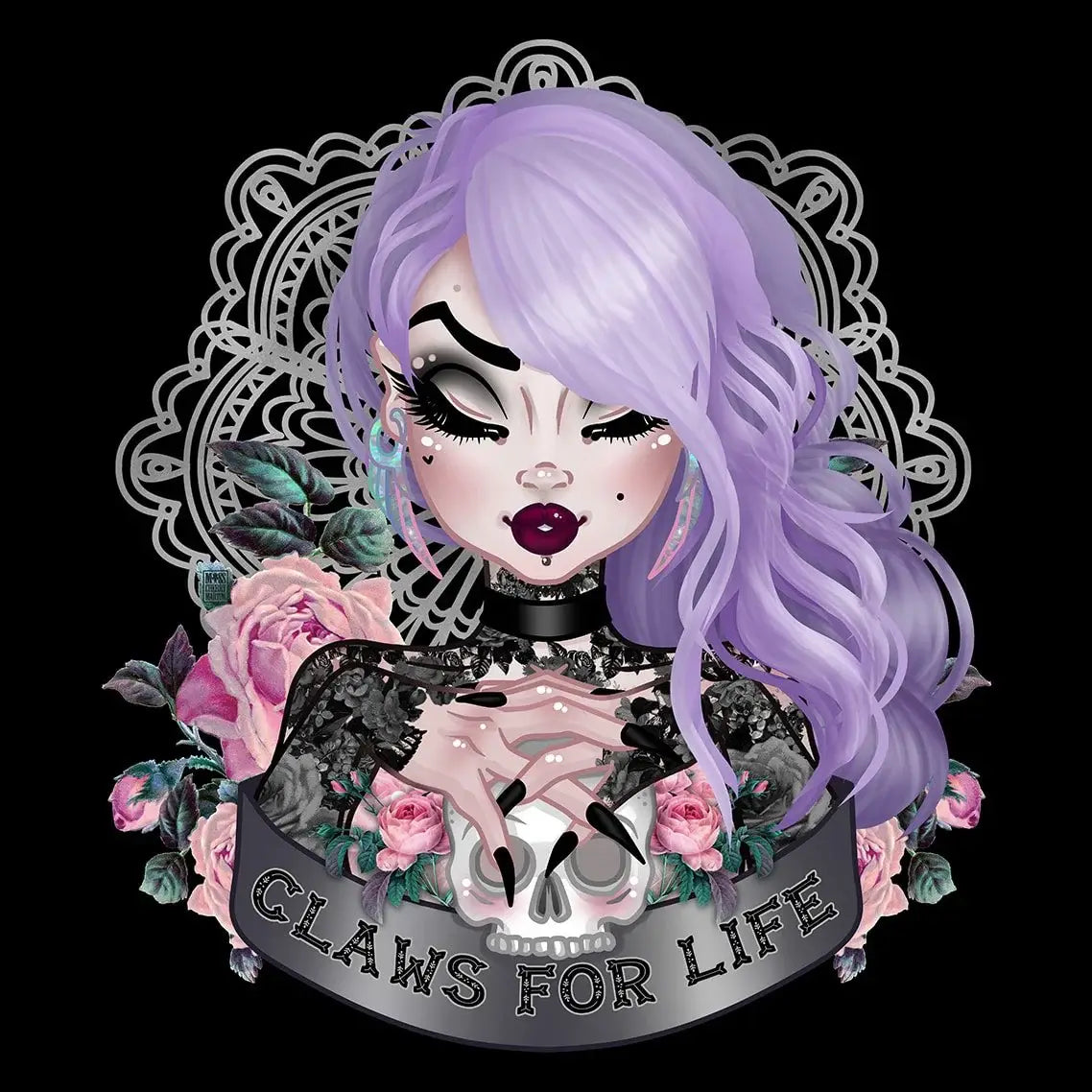 Black Market Art Company Claws for Life & Purple Print - Black Market Art Company - Flyclothing LLC