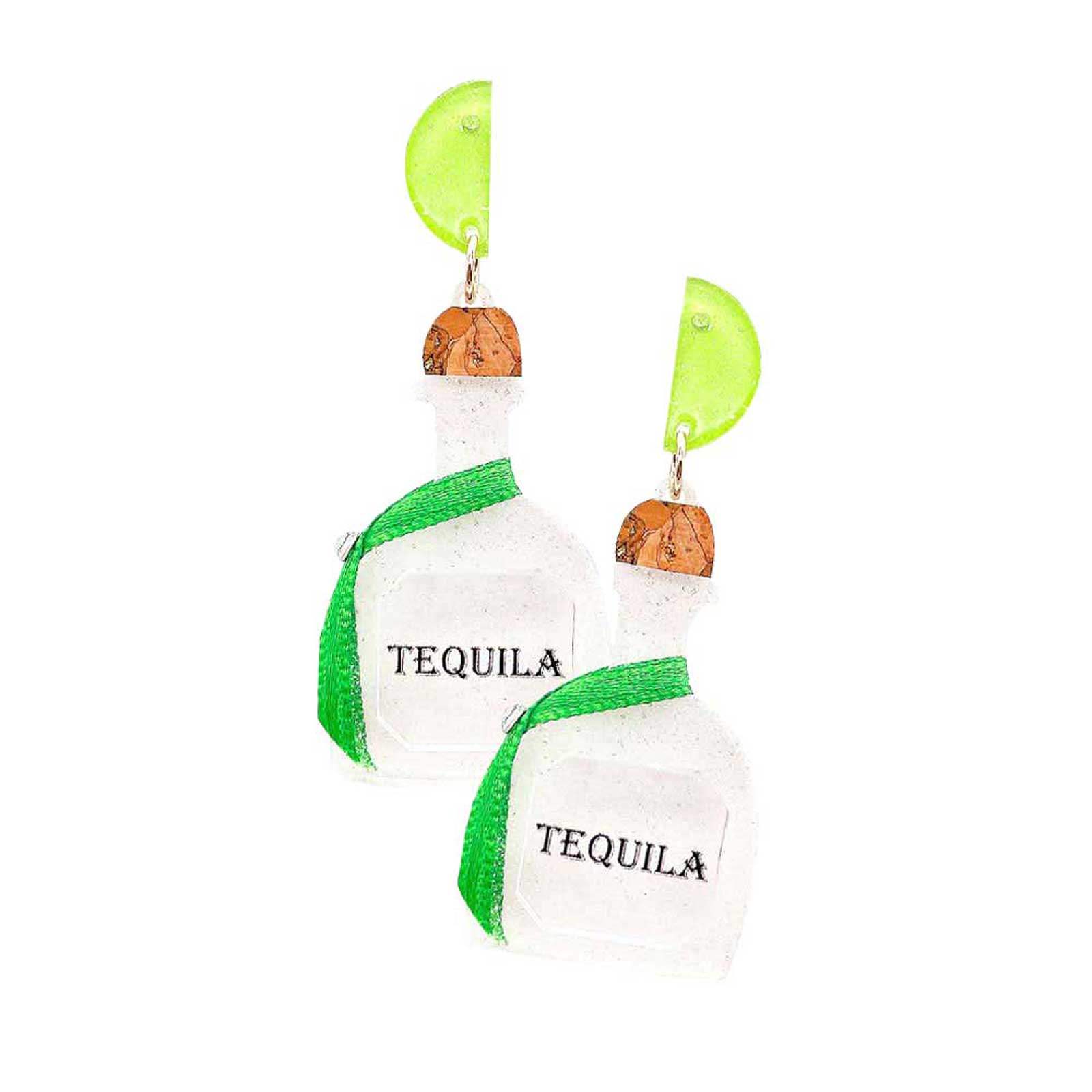 Glittered Resin Tequila Dangle Earrings - Madeline Love - Flyclothing LLC