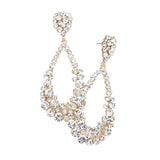 Crystal Bubble Cluster Teardrop Evening Earrings - Madeline Love - Flyclothing LLC