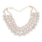 Crystal Pave Trim Round Evening Necklace Earring Set - Madeline Love - Flyclothing LLC