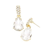 Crystal Teardrop Rhinestone Pave Evening Earrings - Madeline Love - Flyclothing LLC