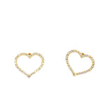 Gold Dipped CZ Stone Paved Open Heart Stud Earrings - Madeline Love - Flyclothing LLC