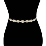 Oval Shaped Sash Ribbon Bridal Wedding Belt Headband - Madeline Love - Flyclothing LLC