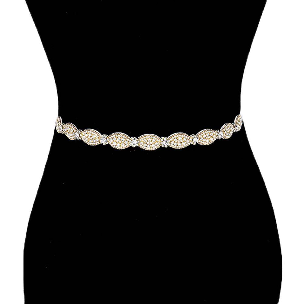 Oval Shaped Sash Ribbon Bridal Wedding Belt Headband - Madeline Love - Flyclothing LLC