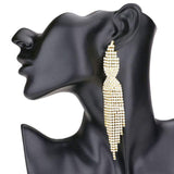 Rhinestone Fringe Evening Earrings - Madeline Love - Flyclothing LLC