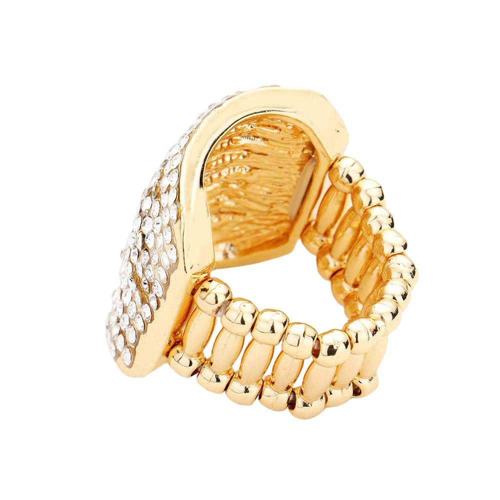 Rhinestone Pave Multi Row Stretch Ring - Madeline Love - Flyclothing LLC