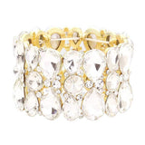Teardrop Crystal Stretch Evening Bracelet - Madeline Love - Flyclothing LLC