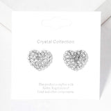 Crystal Pave Heart Stud Earrings - Madeline Love - Flyclothing LLC