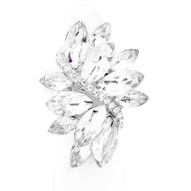 Marquise Crystal Cluster Stretch Ring - Madeline Love - Flyclothing LLC