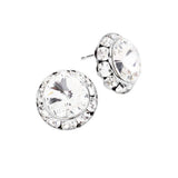 Rivoli Cut Genuine Crystal Round Stud Earrings - Madeline Love - Flyclothing LLC