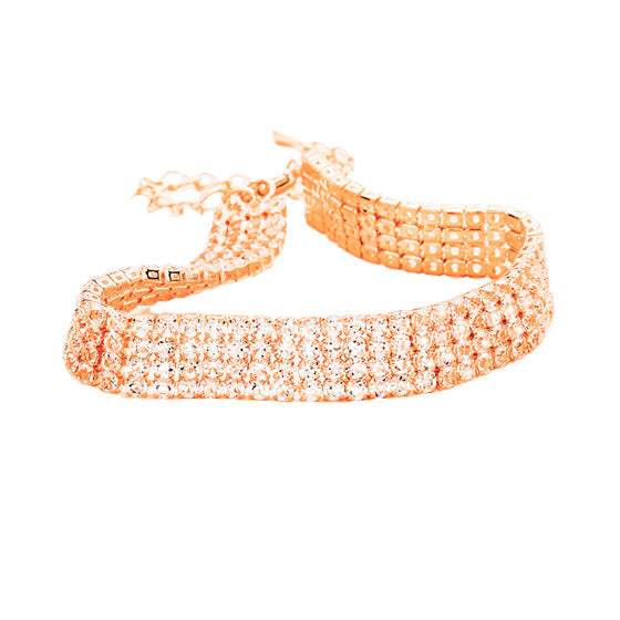 4 Rows Pave CZ Tennis Evening Bracelet - Madeline Love - Flyclothing LLC