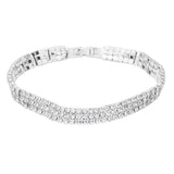 3Rows Rhinestone Evening Bracelet - Madeline Love - Flyclothing LLC