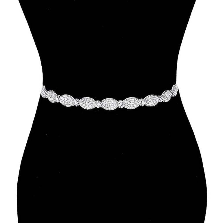 Oval Shaped Sash Ribbon Bridal Wedding Belt Headband - Madeline Love - Flyclothing LLC