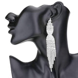 Rhinestone Fringe Evening Earrings - Madeline Love - Flyclothing LLC