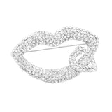 Rhinestone Lip Heart Pin Brooch - Madeline Love - Flyclothing LLC