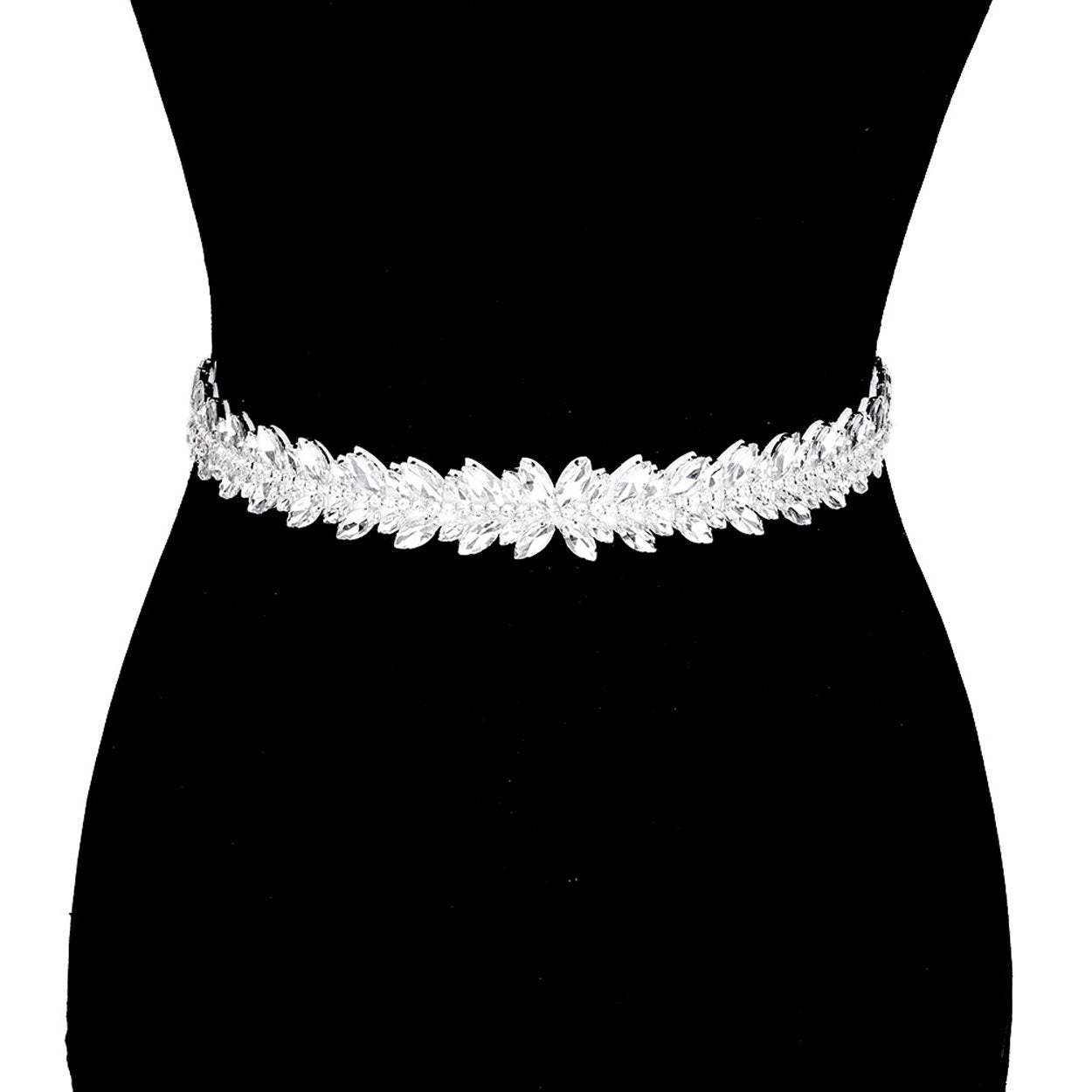 Crystal Sash Ribbon Bridal Wedding Belt Headband - Madeline Love - Flyclothing LLC