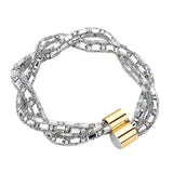 Stone Embellished Twisted Magnetic Bracelet - Madeline Love - Flyclothing LLC