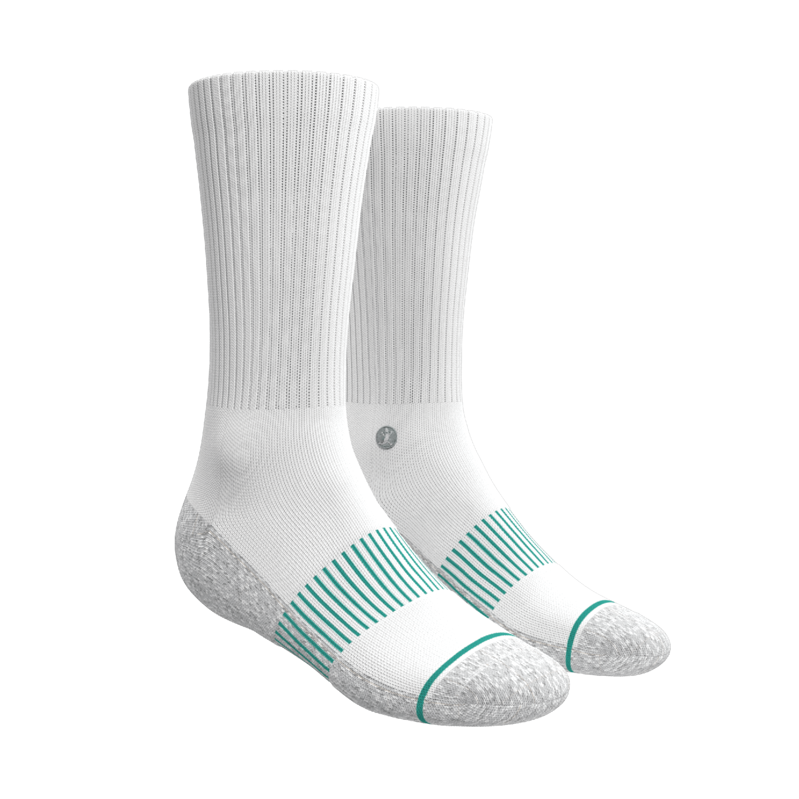 The Cloud 9 | White Stay Weird Heel Hammock™ Crew Socks - Shinesty