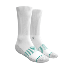 The Cloud 9 | White Stay Weird Heel Hammock™ Crew Socks - Shinesty