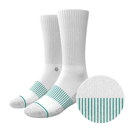 The Cloud 9 | White Stay Weird Heel Hammock™ Crew Socks - Shinesty