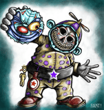 Black Market Art Company Clown With Tear Away Face Print