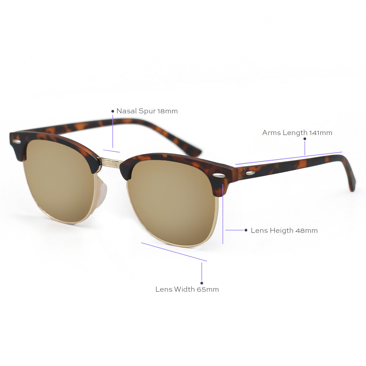The Masters – Mirrored Brown Clubmaster Sunglasses - TopFoxx - Flyclothing LLC