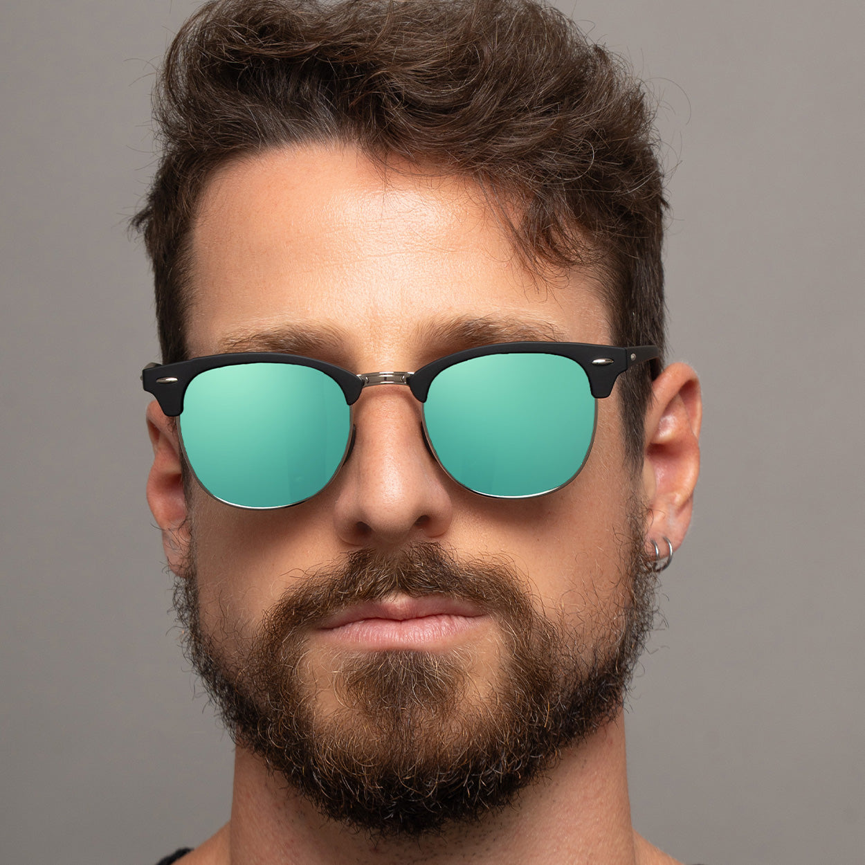 The Masters – Mirrored Aqua Clubmaster Sunglasses - TopFoxx - Flyclothing LLC