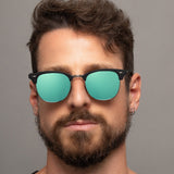 The Masters – Mirrored Aqua Clubmaster Sunglasses - TopFoxx - Flyclothing LLC