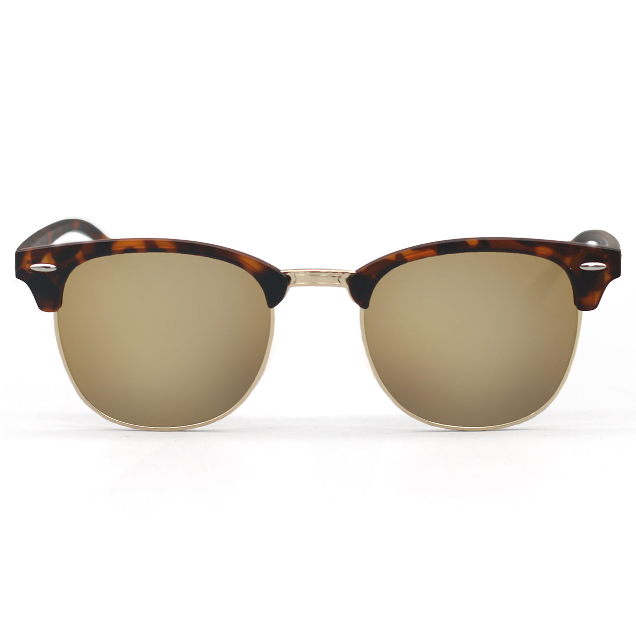 The Masters – Mirrored Brown Clubmaster Sunglasses - TopFoxx - Flyclothing LLC