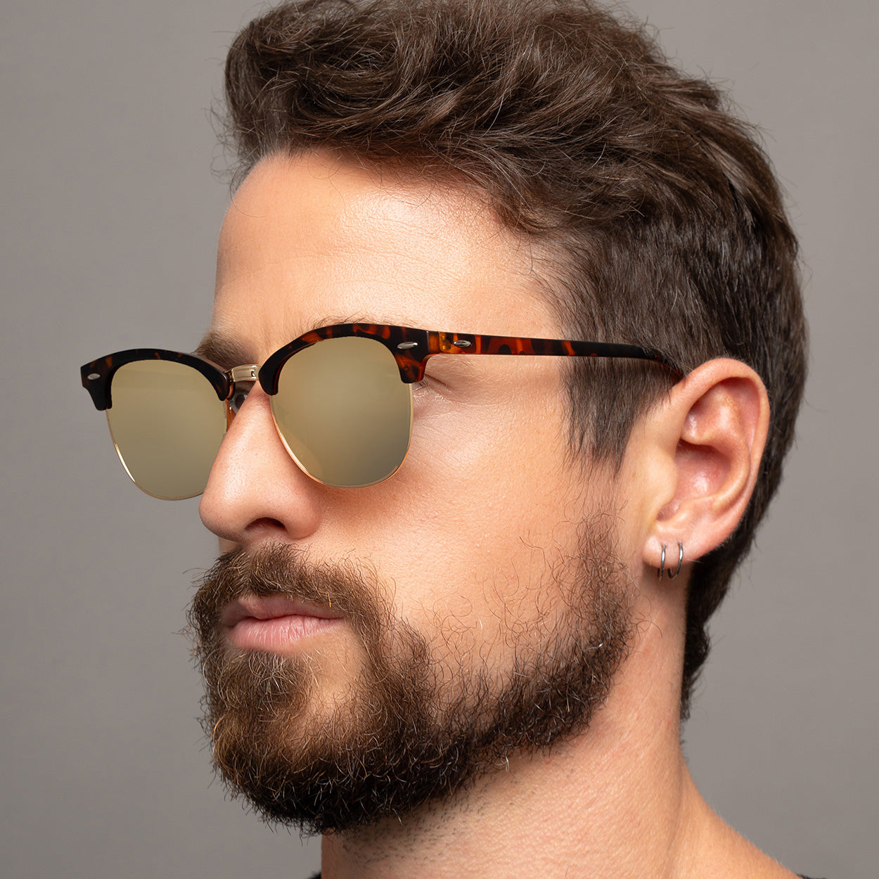 The Masters – Mirrored Brown Clubmaster Sunglasses - TopFoxx - Flyclothing LLC