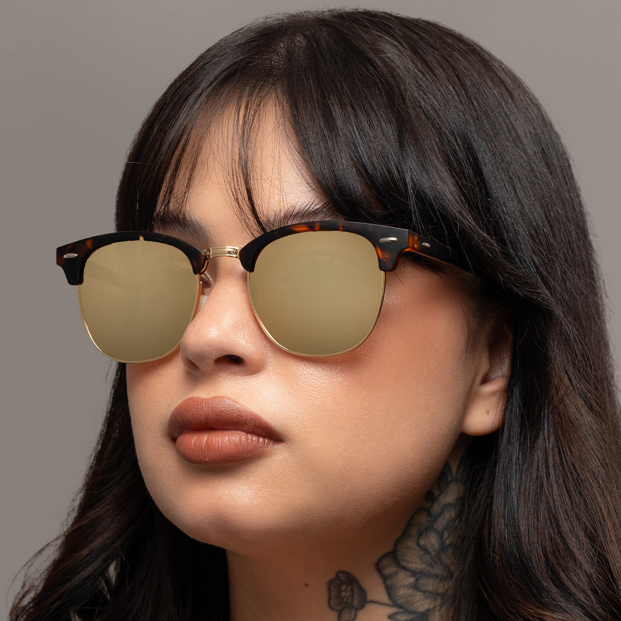 The Masters – Mirrored Brown Clubmaster Sunglasses - TopFoxx - Flyclothing LLC