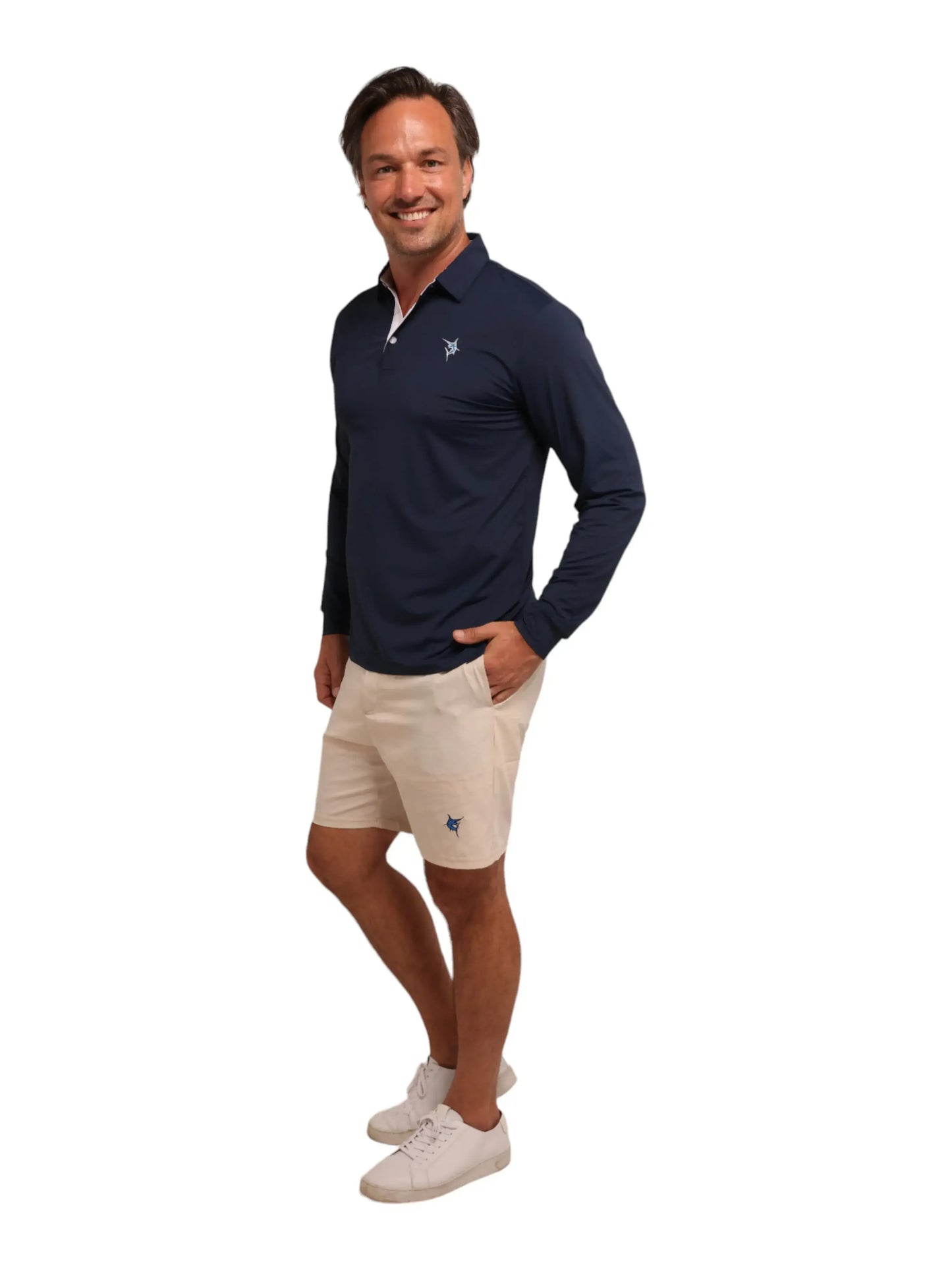 Coast Long Sleeve Polo - White Water Life - Flyclothing LLC