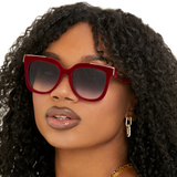 Coco - Red Velvet Frame Black Lens Wayfarer Sunglasses - TopFoxx - Flyclothing LLC