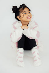 Coconut/Light Pink Heart Cozy Socks - Mila & Rose ® - Flyclothing LLC