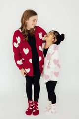Coconut/Light Pink Heart Cozy Socks - Mila & Rose ® - Flyclothing LLC