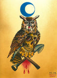 Black Market Art Company Coffin Owl Print