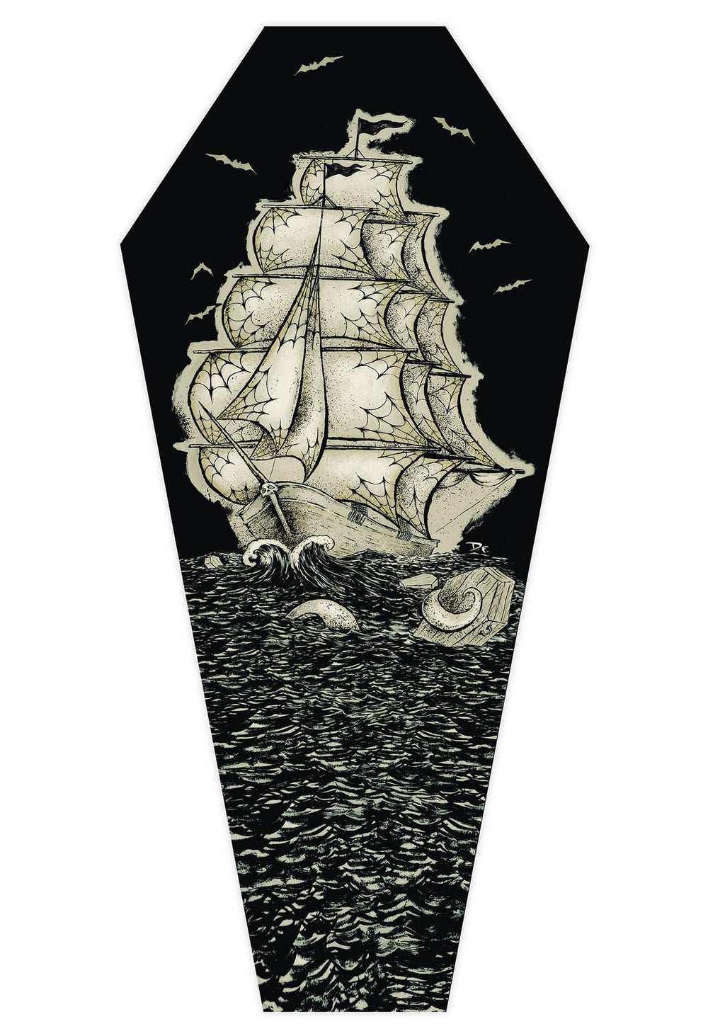 Black Market Art Company Coffin Seas & Stretched Coffin Canvas Print