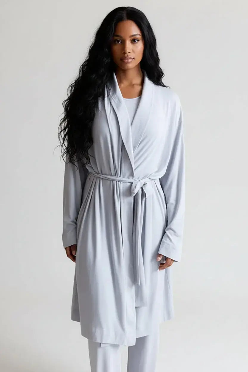 Collagen Lounge Robe - Pearl Grey - Buki - Flyclothing LLC