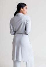 Collagen Lounge Robe - Pearl Grey - Buki - Flyclothing LLC