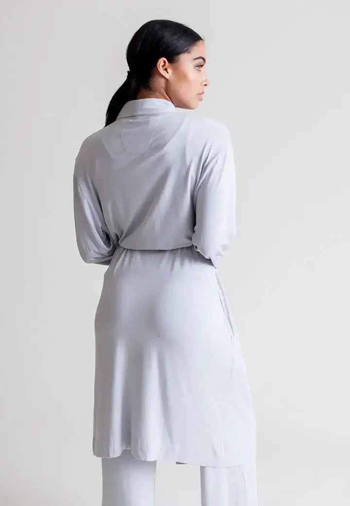 Collagen Lounge Robe - Pearl Grey - Buki - Flyclothing LLC