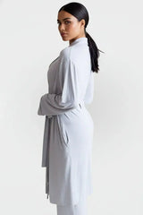 Collagen Lounge Robe - Pearl Grey - Buki - Flyclothing LLC