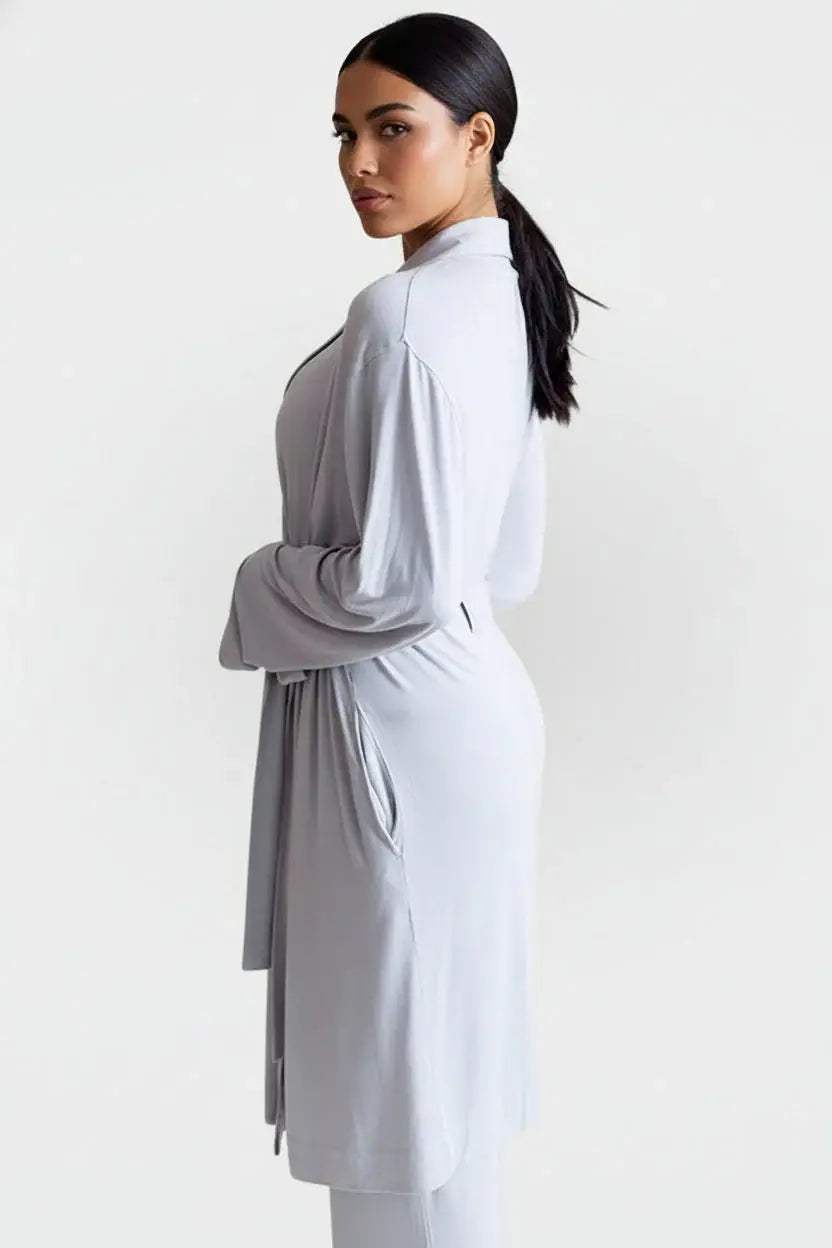 Collagen Lounge Robe - Black - Buki - Flyclothing LLC
