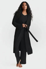 Collagen Lounge Robe - Black - Buki - Flyclothing LLC