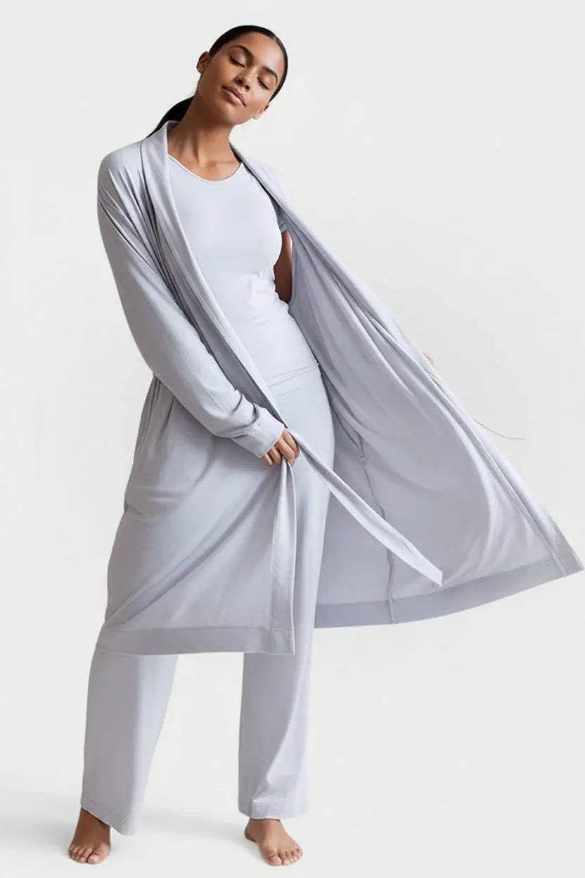 Collagen Lounge Robe - Pearl Grey - Buki - Flyclothing LLC
