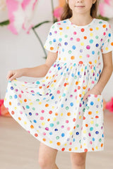 Colorful Dots S/S Pocket Twirl Dress - Mila & Rose ® - Flyclothing LLC