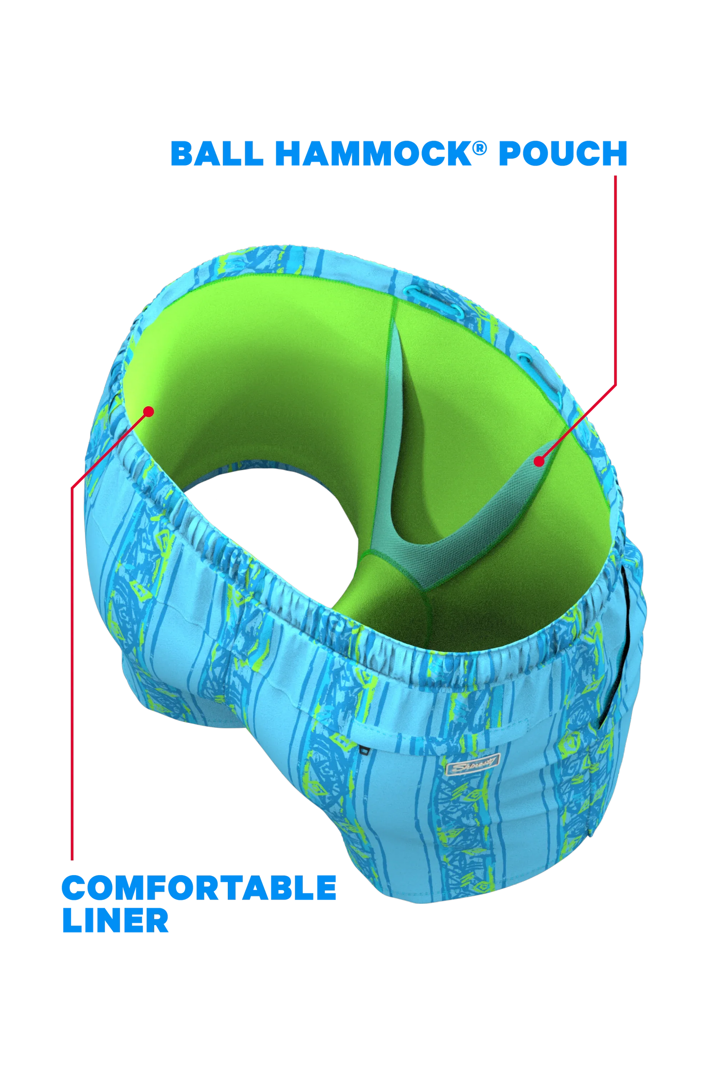 The Conch Shell | Light Blue Retro Ball Hammock® Pouch 5" Swim Trunks - Shinesty - Flyclothing LLC